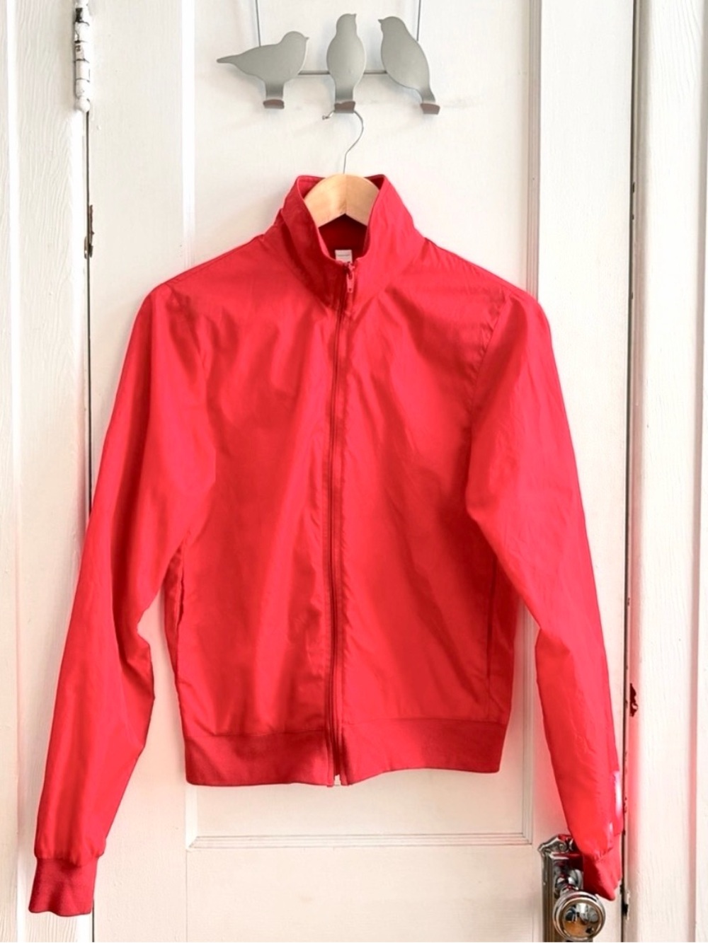 American Apparel Red Lightweight Nylon Zip-up Jacket